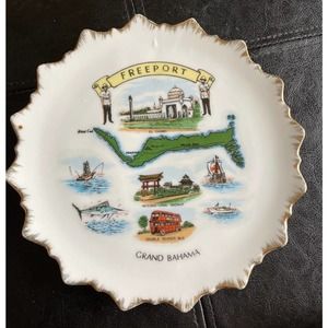 Vintage Freeport Bahama souvenir collectors plate grand bahamas Travel 8 inch